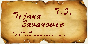 Tijana Savanović vizit kartica